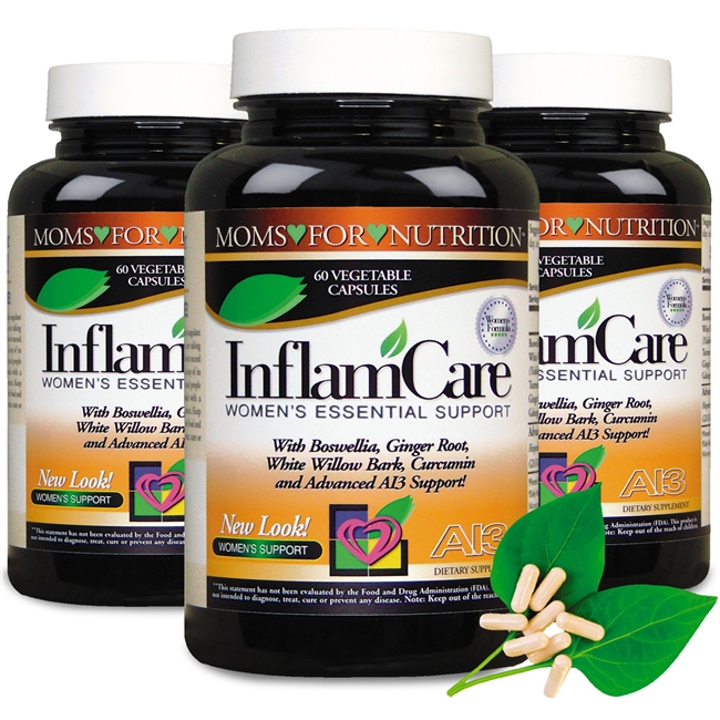 (PACK OF 3) The Original InflamCare-Natural Anti-Inflammatory Essential Synergy Womens Support Formula with a Proprietary Blend of 12 Herbs, Enzymes and Botanicals for Inflammation-Induced Pain, Day or Night