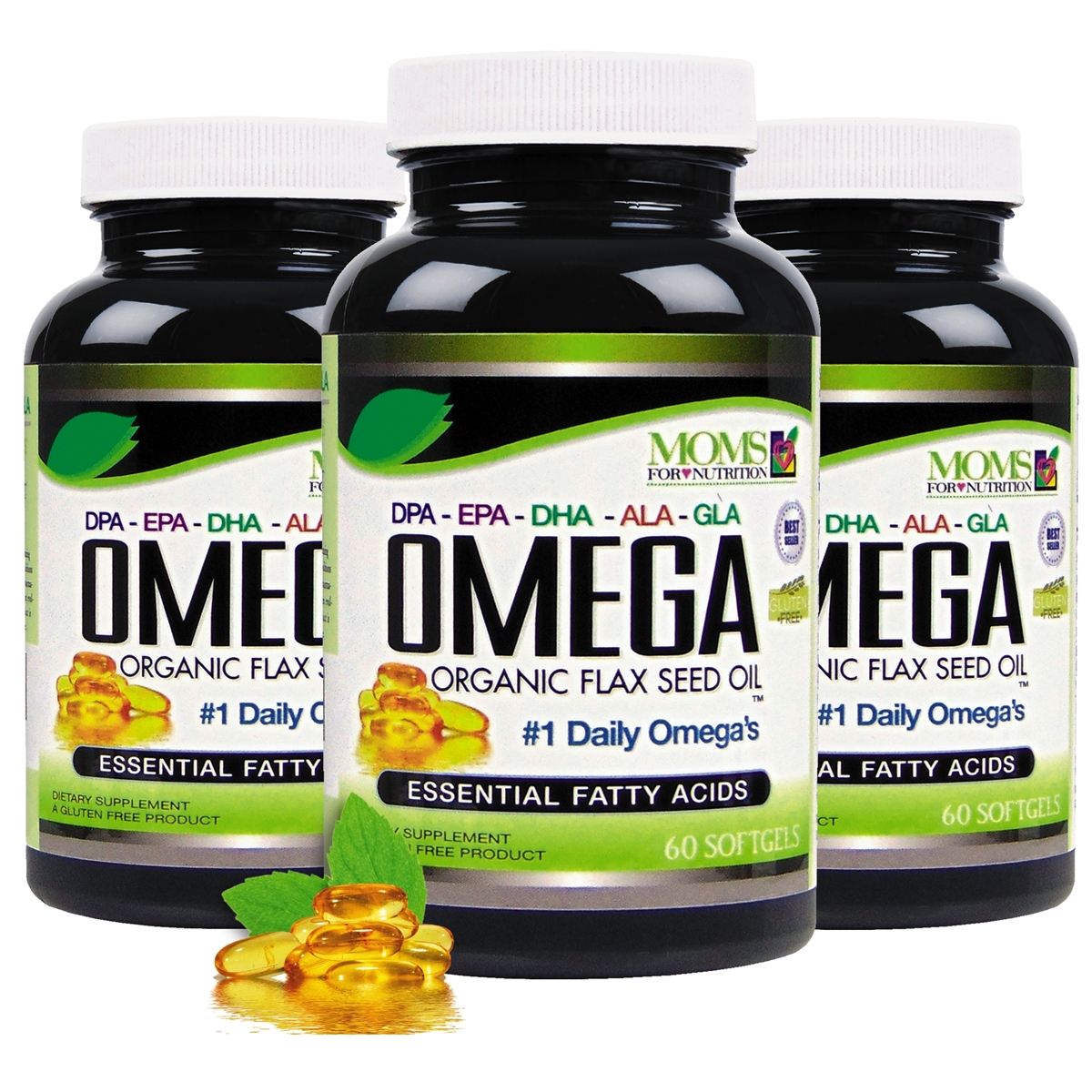 Omega 3 6 9 Blend with EPA DHA DPA ALA and GLA and Organic Flax