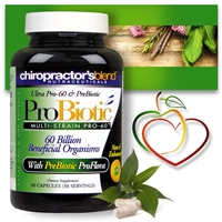 <strong>New & Enhanced!!<br>Ultra Pro-60 Multi-Strain ProBiotic</strong><br><i>Now with 60 Billion Beneficial Organisms<br>Plus <strong>Vital PREBIOTIC ProFlora!</i></strong>