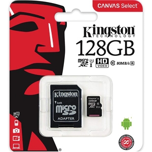 Kingston 128GB micro SDHC with Adapter Class 10 UHS-I (SDCS/128GB)