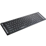 Slim Spill Resistant Quiet Multimedia Keyboard with 2 Port USB Hub Black