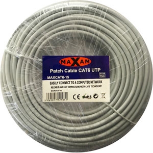 MAXAM 15M Network CAT6 (28AWG) Moulded Patch Lead