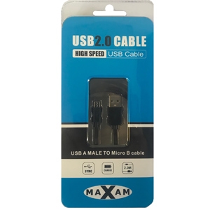 MAXAM USB 2.0 Micro B cable 2M Retail