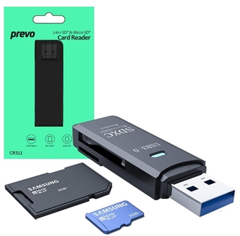 Prevo CR311 USB 3.0 Card Reader High-speed Supports SD/Micro SD/TF/SDHC/SDXC/MMC