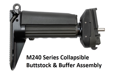 M240 Belt Fed Machine Gun Collapsible Buttstock and Buffer Assembly