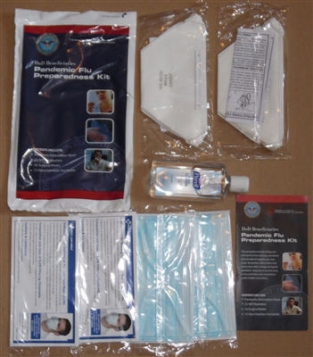 Pandemic Flu Preparedness Kit, DoD N95 mask, Coronavirus protection kit