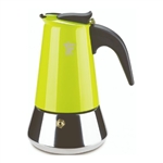 PEZZETTI STEELEXPRESS MOKA POT - 6 CUP GREEN