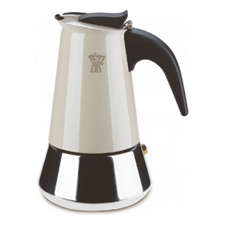 PEZZETTI STEELEXPRESS MOKA POT - 6 CUP DOVE GREY