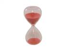 TEA/EGG TIMER: 3 MINUTE GLASS AND SAND   PINK