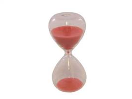 TEA/EGG TIMER: 3 MINUTE GLASS AND SAND   PINK