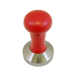 WOODEN COFFEE TAMPER WITH RED HANDLE 58MM