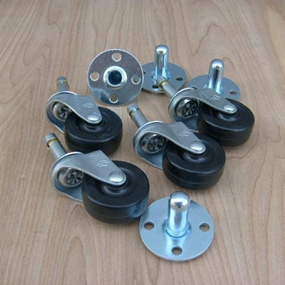Pop out casters with sockets 4pc set