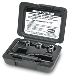 Rustproofer cutter kit contains three 1/2" Rotabroach Cutters