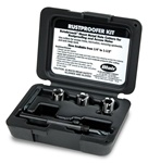 Rust proofer cutter kit contains three 1/2" Rotabroach Cutters and skip-proof pilt drill