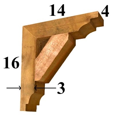 Cedar Wood Bracket, Style - G52