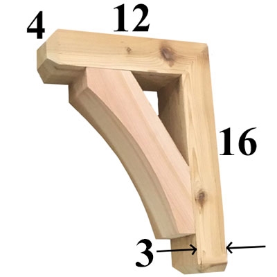 Cedar Wood Bracket, Style - G63