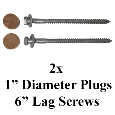 6" Lag Screw/Washer and 1" Cedar Plug Kit (2 Each)