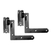 Set of 2 New York Style Hinges With Pintels for Rock or Stone 4 1/4" Offset