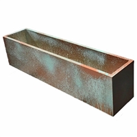 39.5"L x 8"H x 7.25"W PVC Liner with Metal Effects Tarnished Copper Coating For Flowers