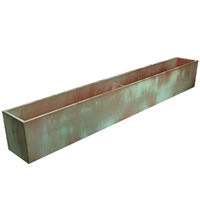 69.5"L x 8"H x 7.25"W PVC Liner with Metal Effects Tarnished Copper Coating For Flowers