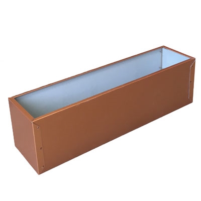 63.5"L x 8"H x 7.25"W Copper Aluminum Window Box Liner