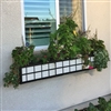 72" Springfield Square Rectangular Pattern Black Metal Window Boxes With Copper Liner