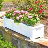 24" Daisy Self Watering PVC Rectangular Planter Box With Corner Legs And Horizontal Trim