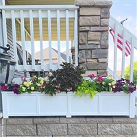 72" Daisy Self Watering PVC Rectangular Planter Box With Corner Legs And Horizontal Trim