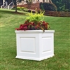 22" x 22" x 22" Manhattan Deluxe White Decorative PVC Planter With Raised Panel Design