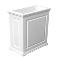 36"Long x 30"High x 18"Wide Manhattan Deluxe White Decorative PVC Planter With Raised Panel Design