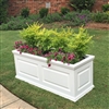 72"Long x 18"High x 18"Wide Manhattan Deluxe White Decorative PVC Planter With Raised Panel Design