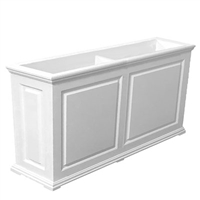 48"Long x 30"High x 18"Wide Manhattan Deluxe White Decorative PVC Planter With Raised Panel Design