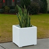 16" x 16" x 16" Modern Plain, Simple Square Planter For Outdoors In White