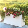 24" x 15" x 48" Modern Long, Large Simple White Outdoor Planter
