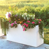 24" x 15" x 48" Modern Long, Large Simple White Outdoor Planter
