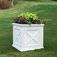 36"Long x 24"High x 36"Wide Pennsylvania Deluxe Large Heavy Duty Plastic Planter With X Cross Pattern