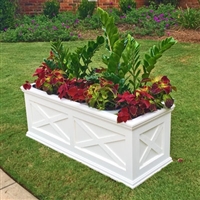 72"Long x 18"High x 18"Wide Pennsylvania Deluxe Large Heavy Duty Plastic Planter With X Cross Pattern