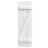 White Unpainted Sample Z Batten Composite PVC Exterior Shutter