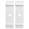 Board and Batten composite pvc exterior shutters with custom cutouts