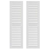 Pair of White Unpainted Louver Composite PVC Exterior Shutters