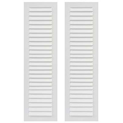 louver composite pvc exterior shutter pair white unpainted