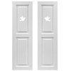 Pair of White Unpainted Raised Panel Composite PVC Exterior Shutters