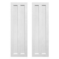 Pair of White Unpainted Split Panel Composite PVC Exterior Shutters
