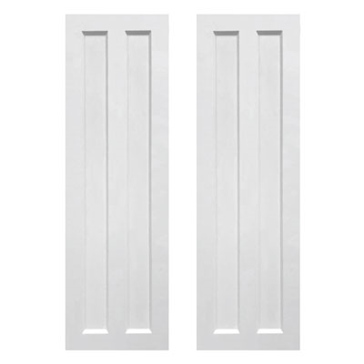 Pair of White Unpainted Split Panel Composite PVC Exterior Shutters