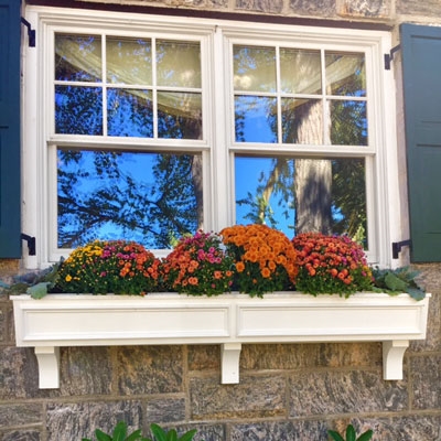 60" Tapered Panel PVC Window Boxes - No Rot with 3 FREE Brackets