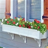66" Daisy No Rot Self Watering PVC Window Box With Vertical, Horizontal And Corner Trim