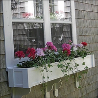108" Shaker No Rot Self Watering PVC Window Box With Vertical, Horizontal, Corner Trim and 2 FREE Brackets