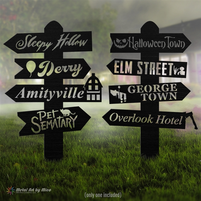 Horror Locations Metal Yard Sign