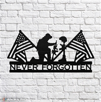 Metal "Never Forgotten" Sign