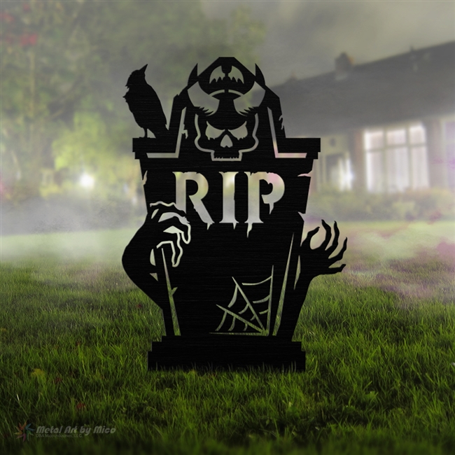 Spooky Metal Tombstone